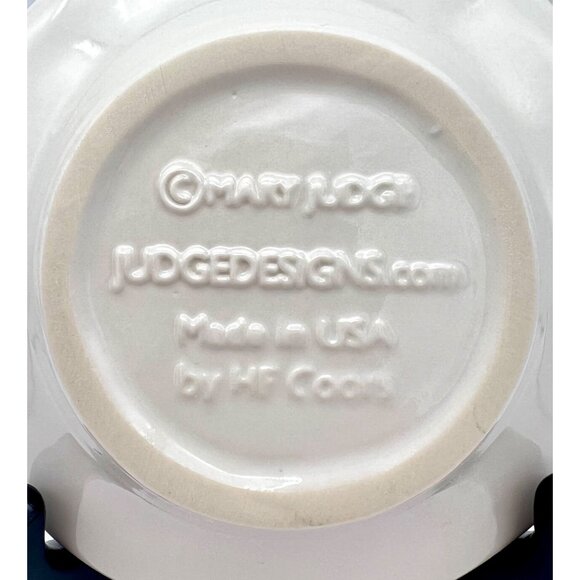 Mary Judge White Ceramic Olive Oil Dipping Plate Heart Design 5" Diameter - Picture 6 of 6